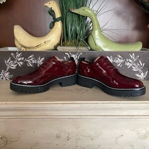 Franco Sarto Patent Burgundy Derby Florita Oxfords